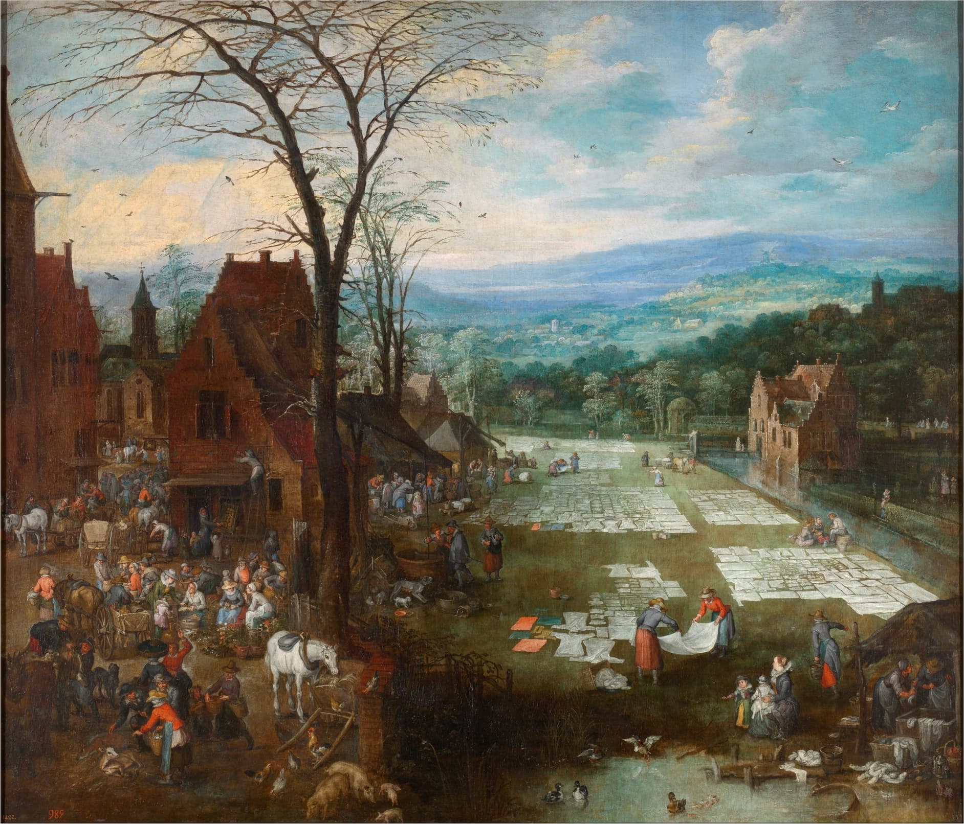 Flemish Market and Washing Place by Jan Brueghel