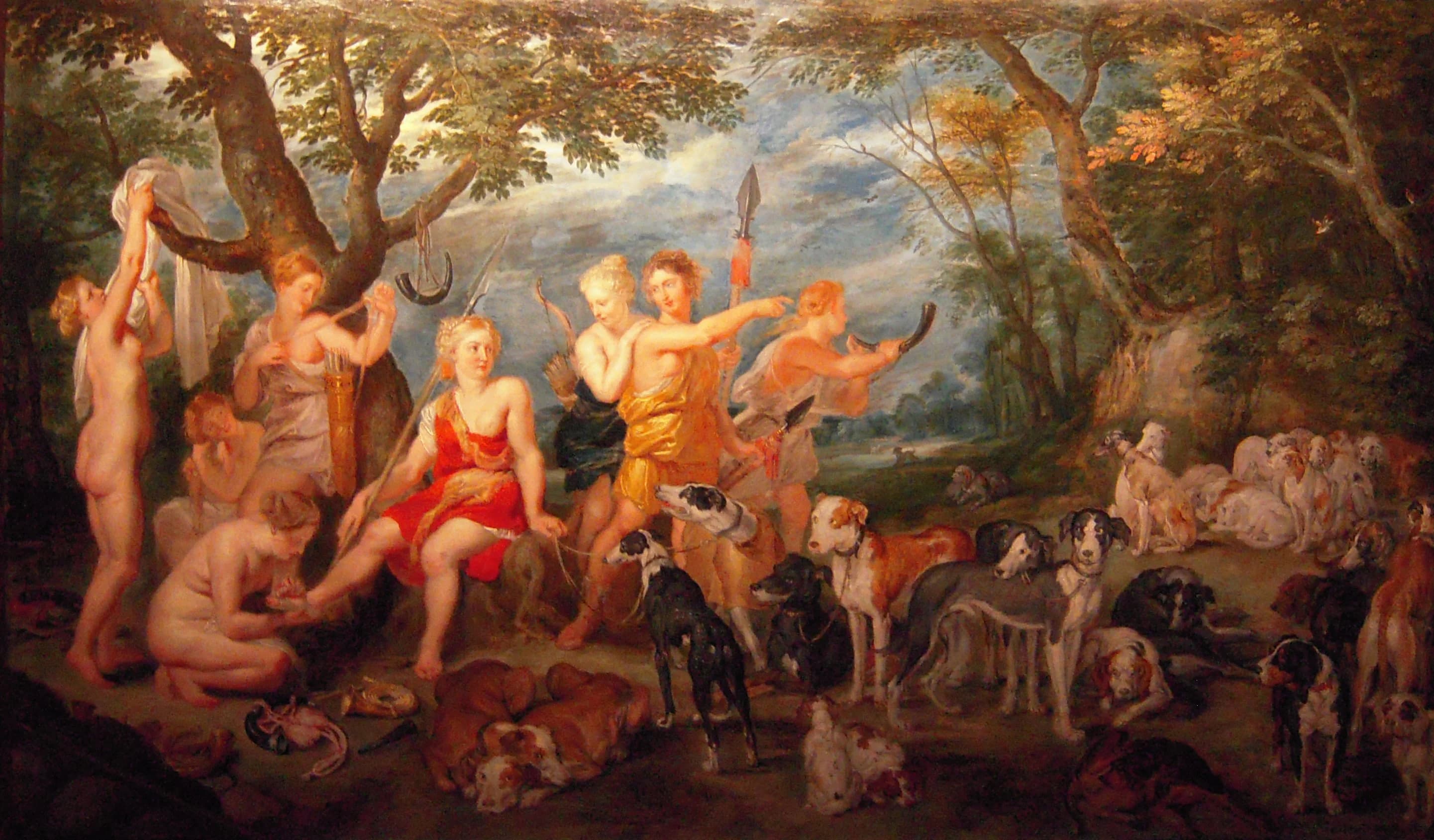 Diana at the Hunt - Diana and Her Nymphs on the Point of Leaving by Jan Brueghel